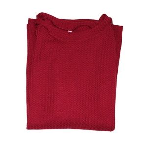Women’s Waffle Knit Blouse Ballon Long Sleeve Lace Tops Casual Loose T Shirts